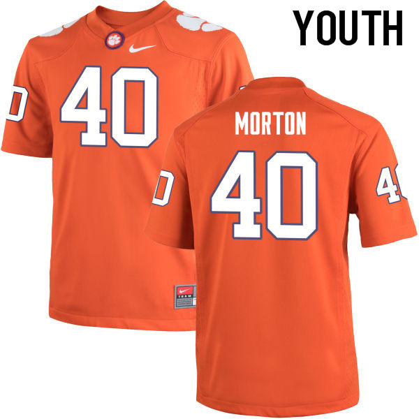 Youth Clemson Tigers #40 Hall Morton College Football Jerseys-Orange